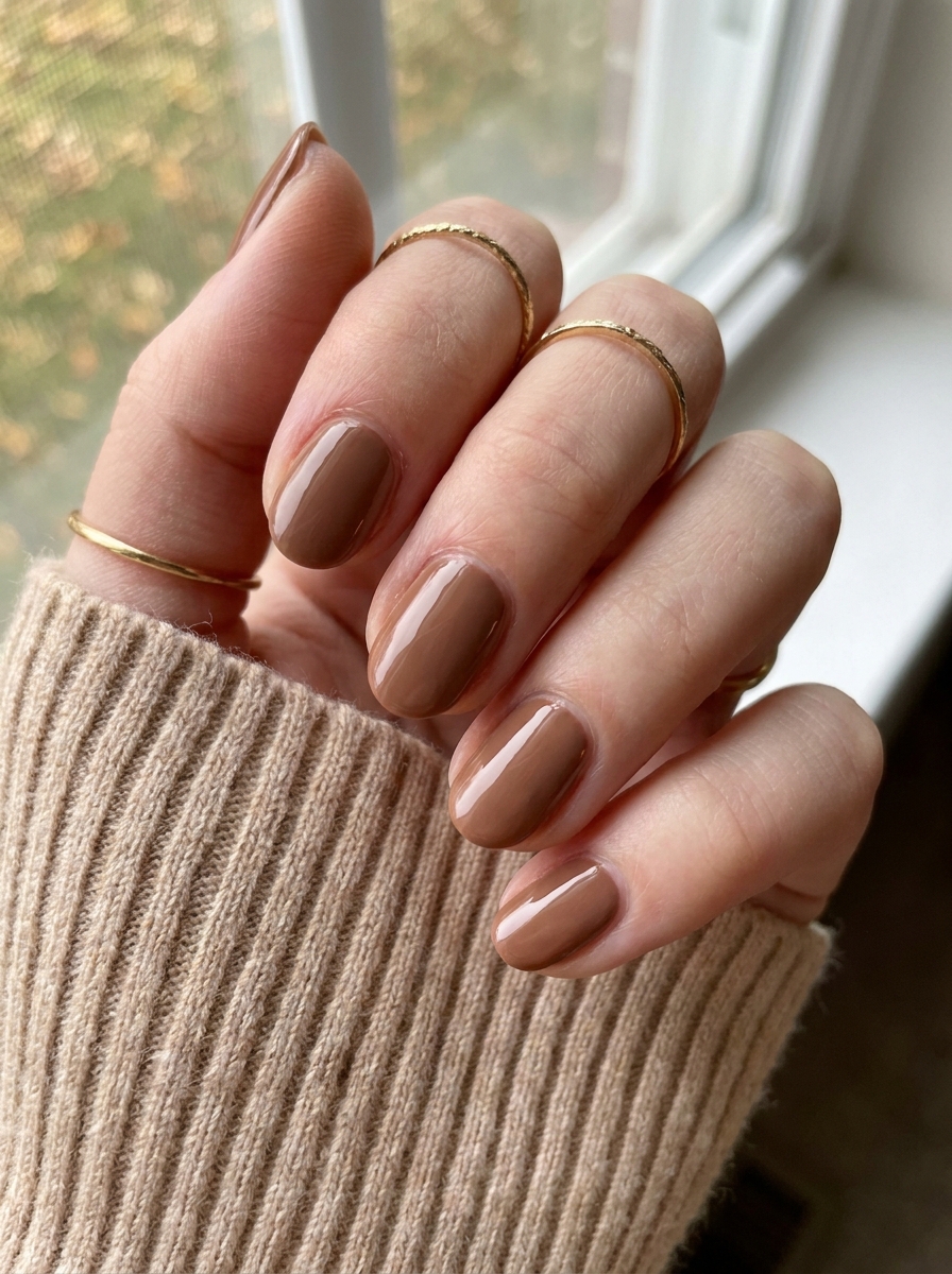 Simple Mocha Nails als Simple Fall Nails Inspiration 2026